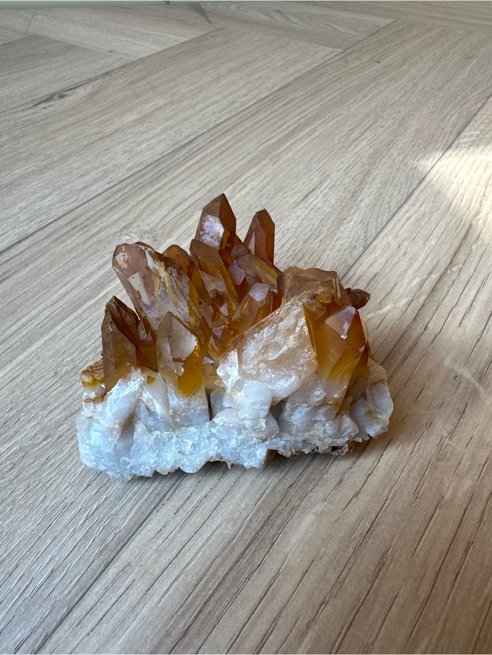 Natural Citrine Quartz Cluster on Matrix